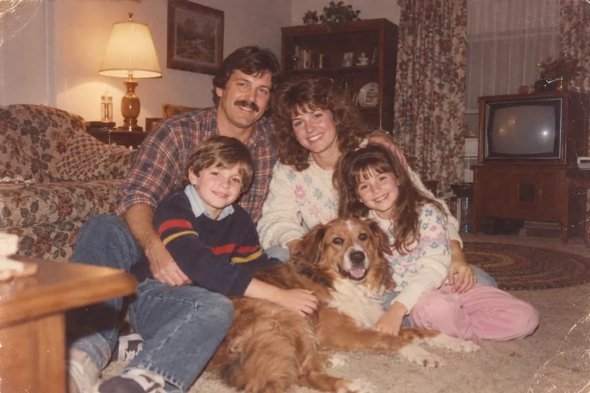 1980s family album — AI-generated style example
