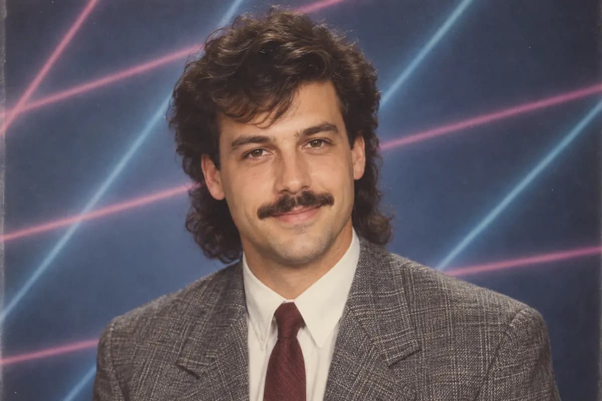 1980s yearbook portrait — AI-generated style example