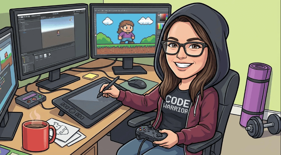 Create a caricature of me and my job - Nano Banana Pro template example